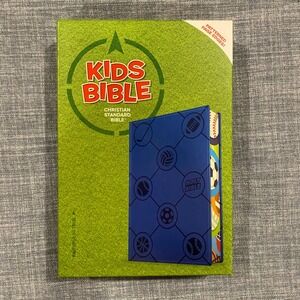 CSB Kids Bible Blue Sports LeatherTouch Christian Standard Bible Patterned Edges